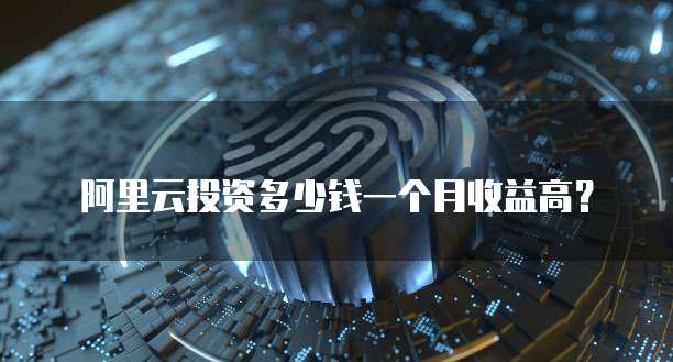 阿里云投资多少钱一个月收益高?