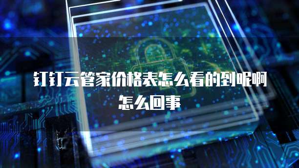 钉钉云管家价格表怎么看的到呢啊怎么回事
