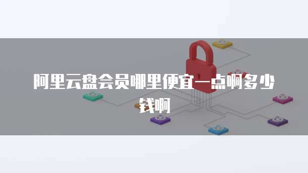 阿里云盘会员哪里便宜一点啊多少钱啊