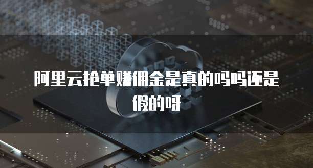 阿里云抢单赚佣金是真的吗吗还是假的呀