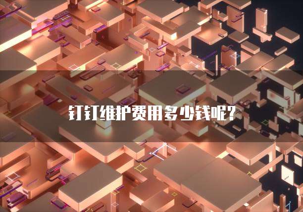 钉钉维护费用多少钱呢？