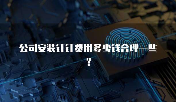公司安装钉钉费用多少钱合理一些?