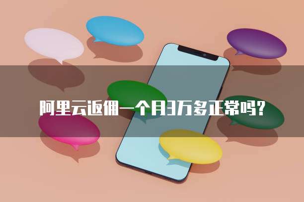阿里云返佣一个月3万多正常吗?