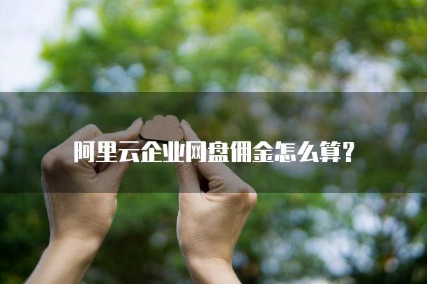 阿里云企业网盘佣金怎么算？