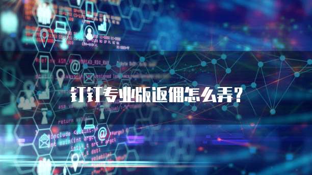 钉钉专业版返佣怎么弄?