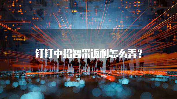 钉钉中招智采返利怎么弄？