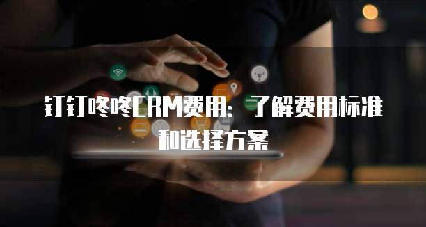 钉钉咚咚CRM费用:了解费用标准和选择方案