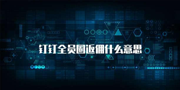 钉钉全员圈返佣什么意思