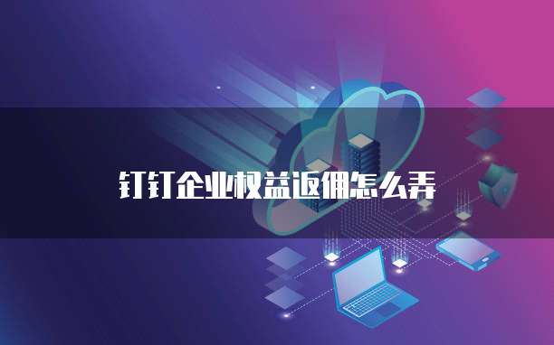 钉钉企业权益返佣怎么弄