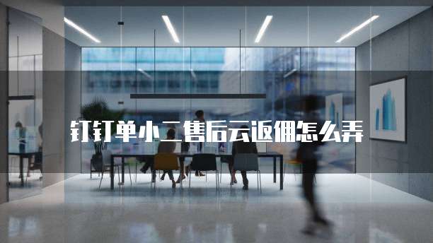 钉钉单小二售后云返佣怎么弄