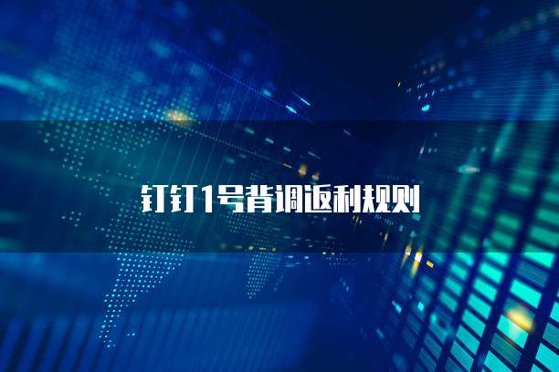 钉钉1号背调返利规则