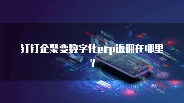 钉钉企聚变数字化erp返佣在哪里?