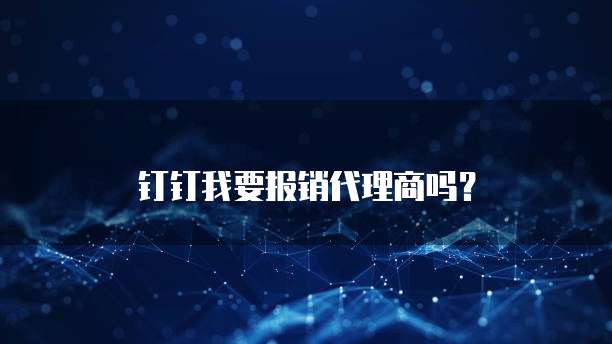 钉钉我要报销代理商吗?
