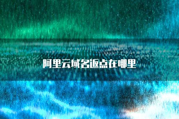 阿里云域名返点在哪里