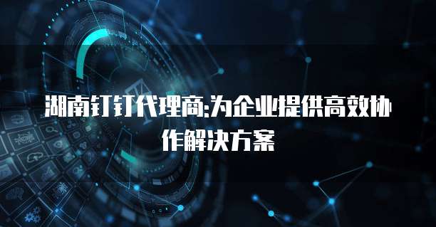湖南钉钉代理商:为企业提供高效协作解决方案