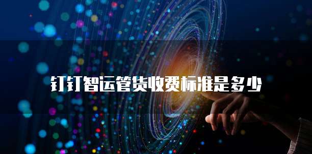钉钉智运管货收费标准是多少