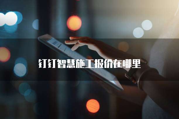 钉钉智慧施工报价在哪里