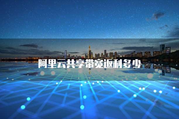 阿里云共享带宽返利多少