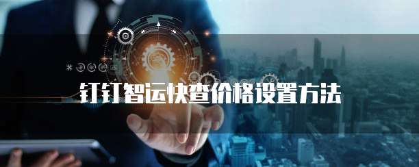 钉钉智运快查价格设置方法