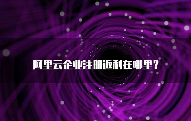 阿里云企业注册返利在哪里?