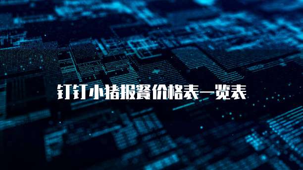 钉钉小猪报餐价格表一览表