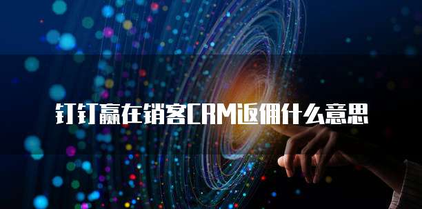钉钉赢在销客CRM返佣什么意思