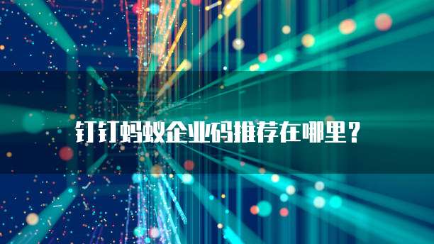 钉钉蚂蚁企业码推荐在哪里?