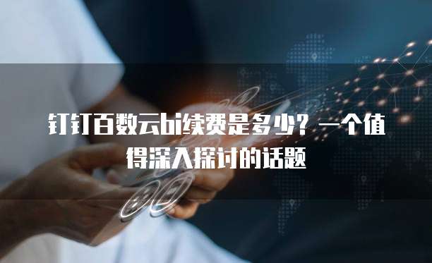 钉钉百数云bi续费是多少?一个值得深入探讨的话题