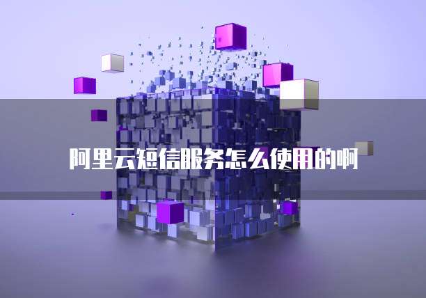 阿里云短信服务怎么使用的啊