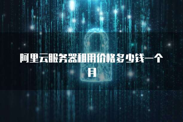 阿里云服务器租用价格多少钱一个月