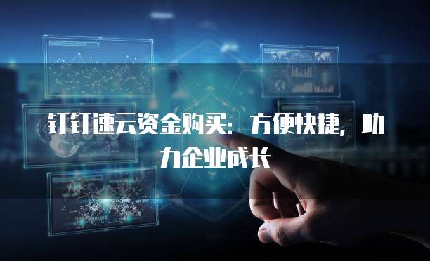 钉钉速云资金购买：方便快捷，助力企业成长