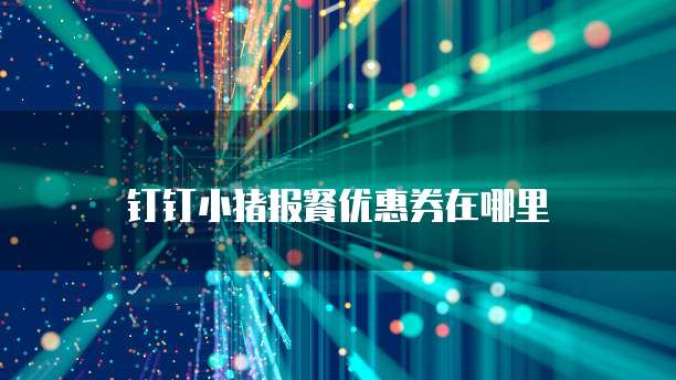 钉钉小猪报餐优惠券在哪里