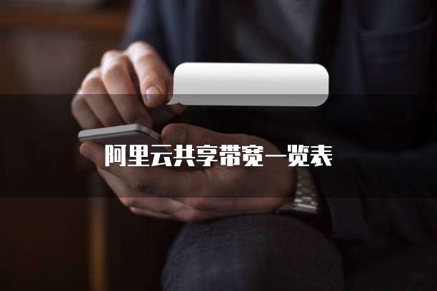 阿里云共享带宽一览表
