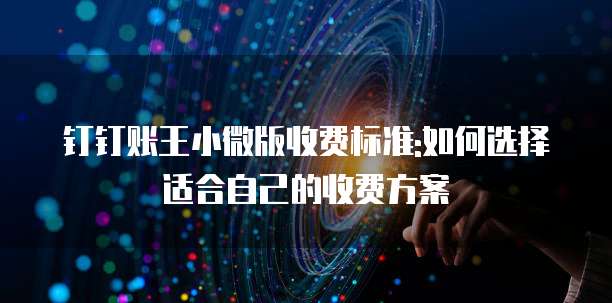 钉钉账王小微版收费标准:如何选择适合自己的收费方案
