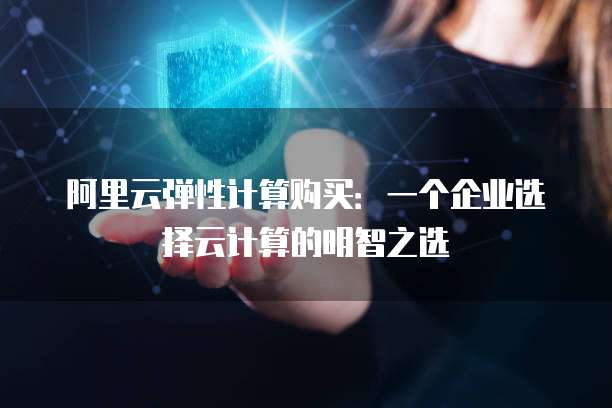 阿里云弹性计算购买:一个企业选择云计算的明智之选