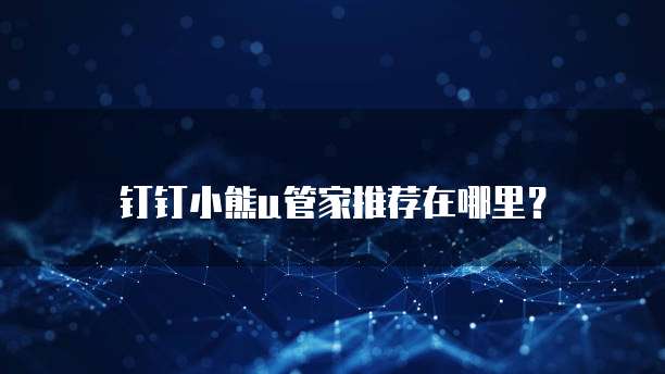 钉钉小熊u管家推荐在哪里?