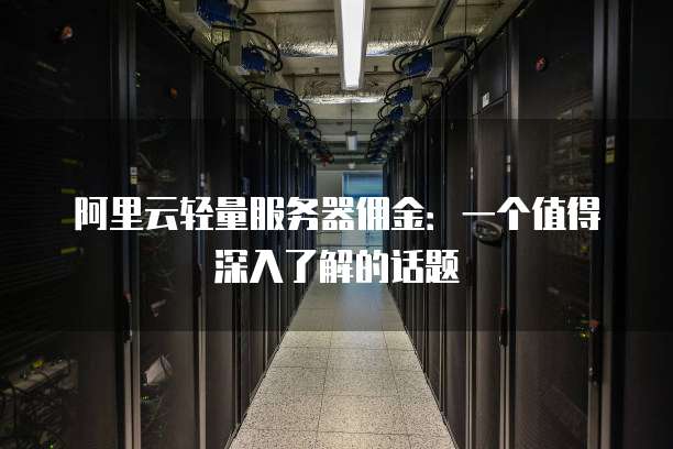 阿里云轻量服务器佣金:一个值得深入了解的话题