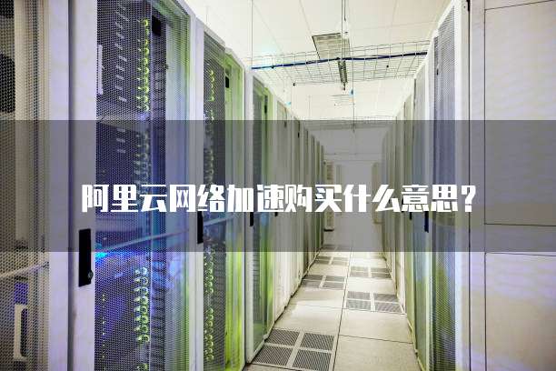阿里云网络加速购买什么意思？