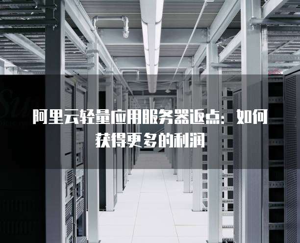 阿里云轻量应用服务器返点:如何获得更多的利润