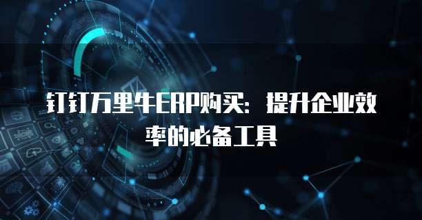 钉钉万里牛ERP购买:提升企业效率的必备工具
