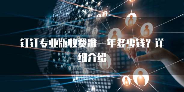 钉钉专业版收费准一年多少钱?详细介绍