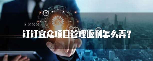 钉钉宜众项目管理返利怎么弄?