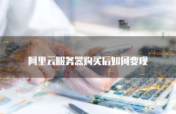 阿里云服务器购买后如何变现