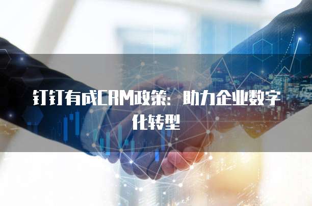 钉钉有成CRM政策:助力企业数字化转型