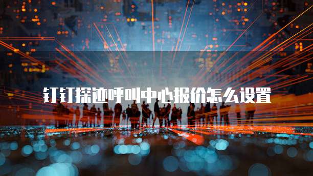 钉钉探迹呼叫中心报价怎么设置