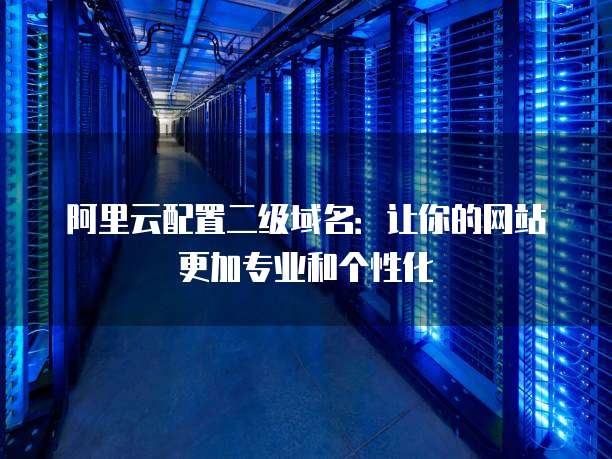 阿里云配置二级域名:让你的网站更加专业和个性化
