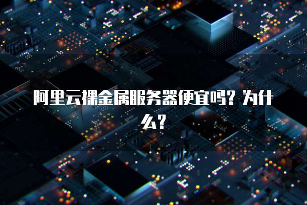 阿里云裸金属服务器便宜吗?为什么?