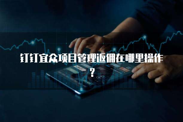 钉钉宜众项目管理返佣在哪里操作?