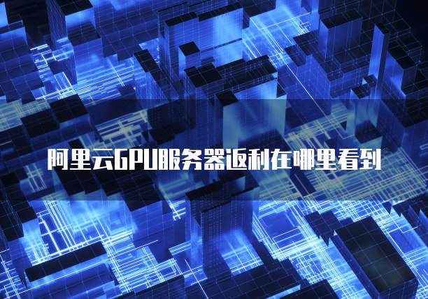 阿里云GPU服务器返利在哪里看到