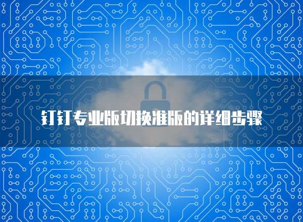 钉钉专业版切换准版的详细步骤